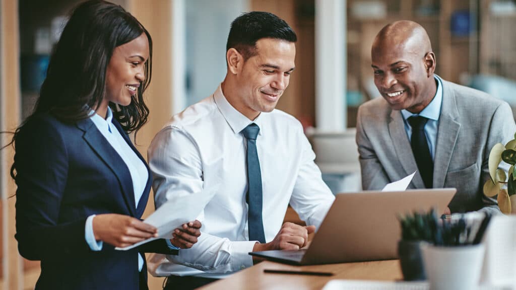 Businesspeople working in an office